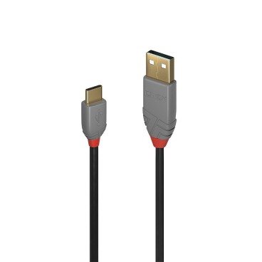 Lindy 36886 câble USB 1 m USB 2.0 USB A USB C Noir, Gris