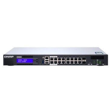 QNAP QGD-1600P Géré Gigabit Ethernet (10 100 1000) Connexion Ethernet, supportant l'alimentation via ce port (PoE) 1U Noir, Gris