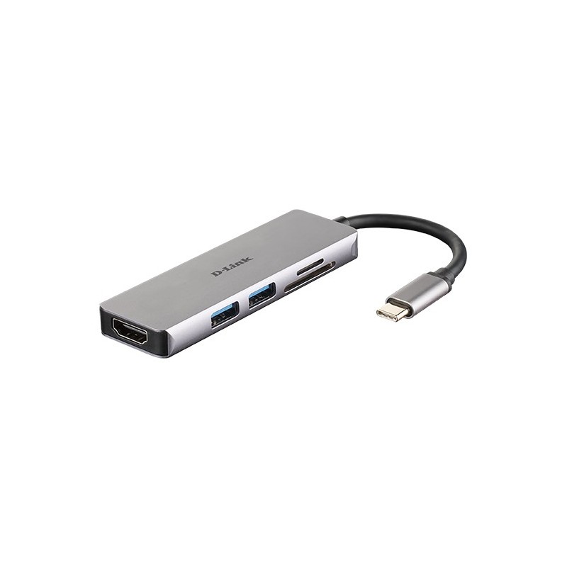 D-Link DUB-M530 station d'accueil Avec fil USB 3.2 Gen 1 (3.1 Gen 1) Type-C Aluminium, Noir