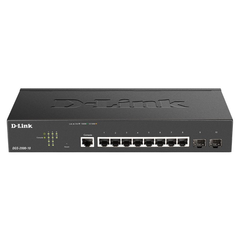 D-Link DGS-2000-10 commutateur réseau Géré L2 L3 Gigabit Ethernet (10 100 1000) 1U Noir