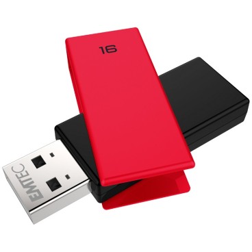 Emtec C350 Brick lecteur USB flash 16 Go USB Type-A 2.0 Noir, Rouge