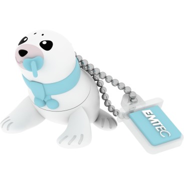 Emtec Baby Seal lecteur USB flash 16 Go USB Type-A 2.0 Bleu, Blanc