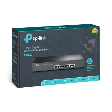 TP-Link TL-SG1008 commutateur réseau Non-géré Gigabit Ethernet (10 100 1000) Noir