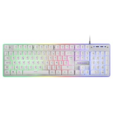 Mars Gaming MCPXWFR clavier Souris incluse USB Français Blanc