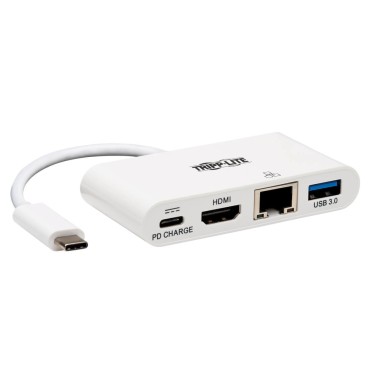 Tripp Lite U444-06N-H4GU-C câble vidéo et adaptateur USB Type-C USB Type-C + USB Type-A + HDMI Blanc