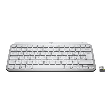 Logitech MX Keys Mini for Business clavier RF sans fil + Bluetooth AZERTY Français Aluminium, Blanc