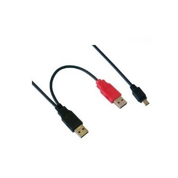MCL MC922APB 2-1M câble USB 2 x USB A Mini-USB B Noir