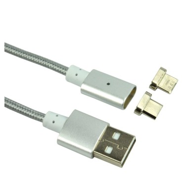 MCL MC922AHB 2A-1M câble USB USB 2.0 USB A Micro-USB B Argent