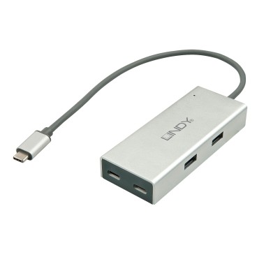 Lindy 43091 hub & concentrateur USB 3.2 Gen 1 (3.1 Gen 1) Type-C 5000 Mbit s