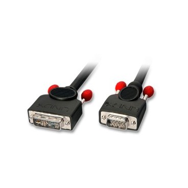 Lindy 41196 câble vidéo et adaptateur 2 m DVI-I VGA (D-Sub) Noir