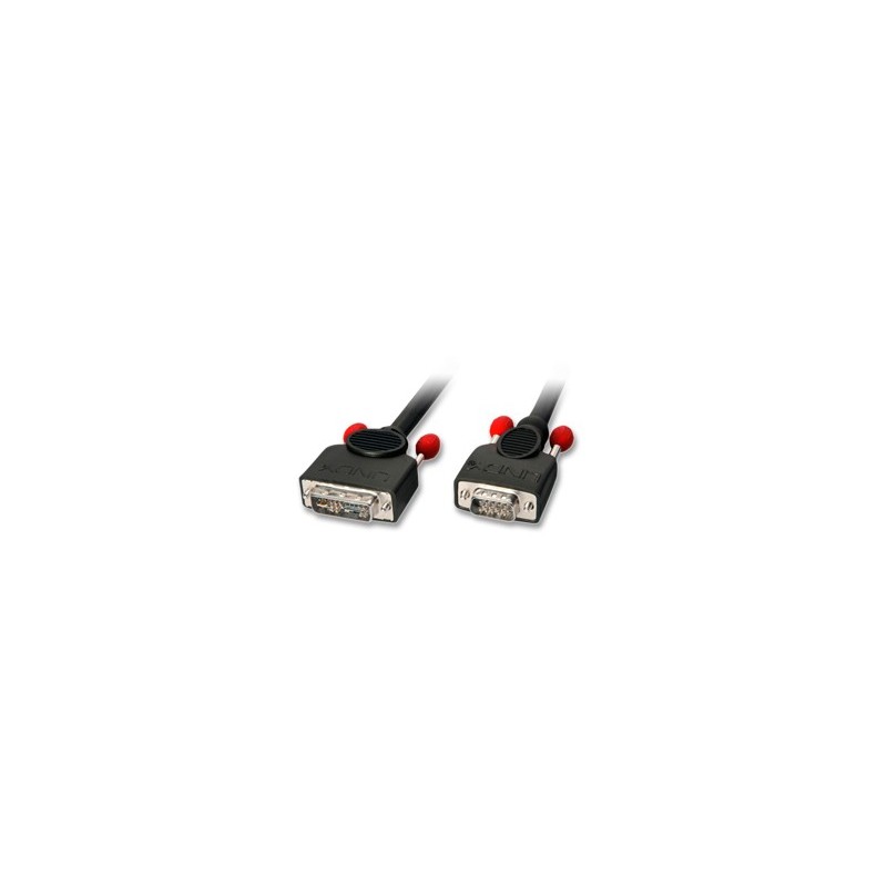 Lindy 41196 câble vidéo et adaptateur 2 m DVI-I VGA (D-Sub) Noir