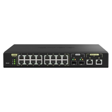 QNAP QSW-M2116P-2T2S commutateur réseau Géré L2 2.5G Ethernet Connexion Ethernet, supportant l'alimentation via ce port (PoE)