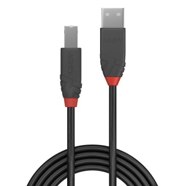 Lindy 36677 câble USB 10 m USB 2.0 USB A USB B Noir, Gris, Rouge