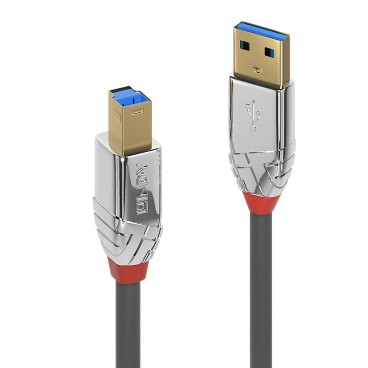 Lindy 36661 câble USB 1 m USB 3.2 Gen 1 (3.1 Gen 1) USB A USB B Chrome, Gris