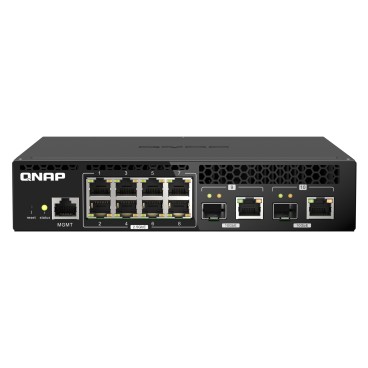 QNAP QSW-M2108R-2C commutateur réseau Géré L2 2.5G Ethernet (100 1000 2500) Connexion Ethernet, supportant l'alimentation via