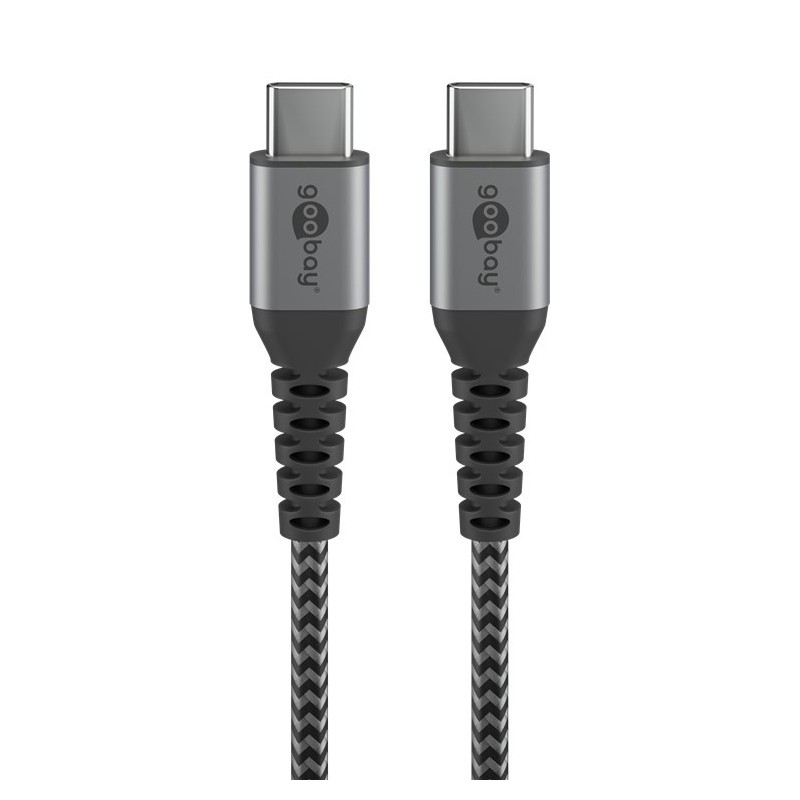 Goobay 49301 câble USB 0,5 m USB 2.0 USB C Noir, Gris