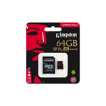Kingston Technology Canvas React 64 Go MicroSDXC UHS-I Classe 10