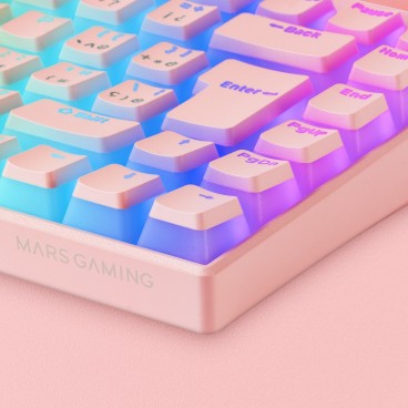 Mars Gaming MKCLOUDPBFR clavier USB + Bluetooth AZERTY Français Rose