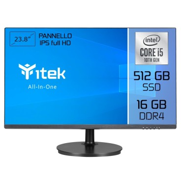 itek AIO Intel® Core™ i5 60,5 cm (23.8") 1920 x 1080 pixels 16 Go DDR4-SDRAM 512 Go SSD PC All-in-One Noir