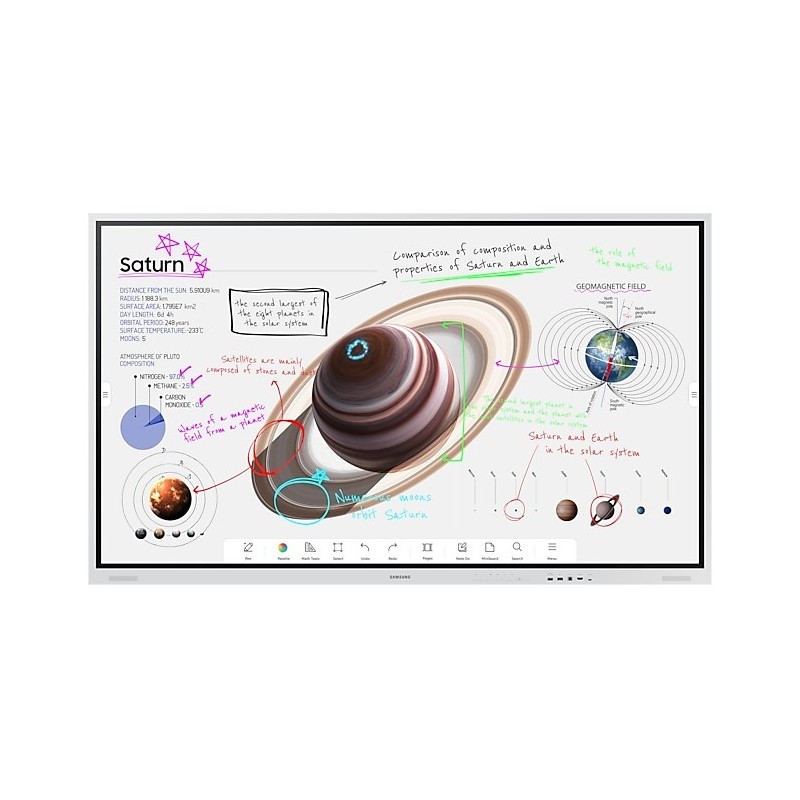 Samsung WM75B tableau blanc interactif et accessoire 190,5 cm (75") 3840 x 2160 pixels Écran tactile Gris USB   Bluetooth