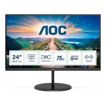 AOC V4 Q24V4EA LED display 60,5 cm (23.8") 2560 x 1440 pixels 2K Ultra HD Noir