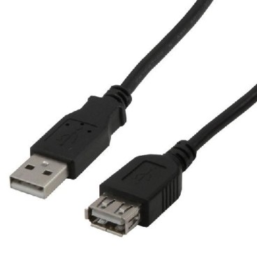 MCL USB 2.0 Type A m f, 3m câble USB USB A Noir