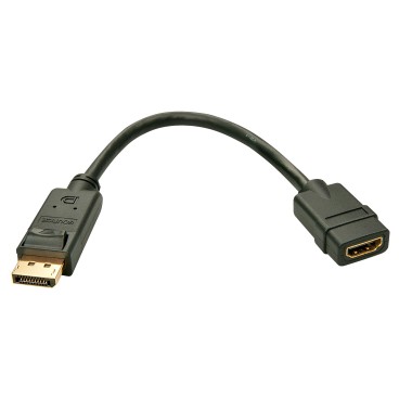 Lindy 41005 câble vidéo et adaptateur 0,15 m DisplayPort HDMI Noir