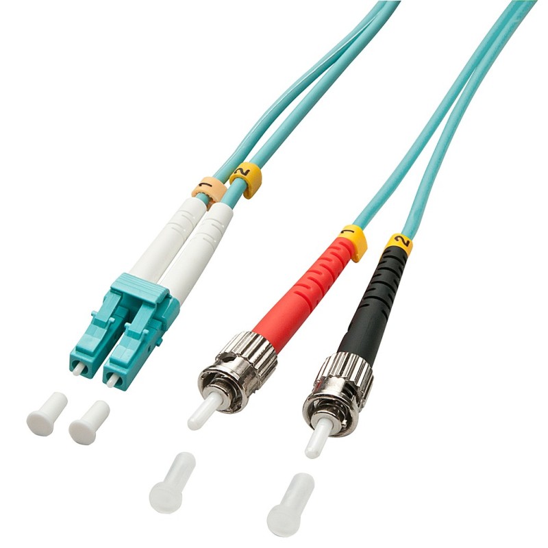 Lindy 3.0m OM3 LC - ST Duplex câble de fibre optique 3 m Turquoise