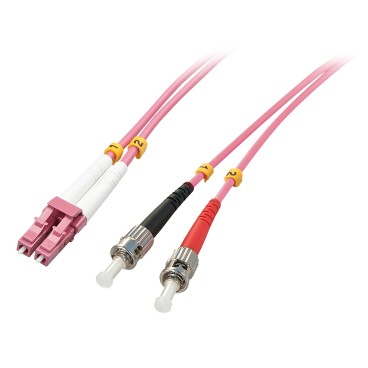 Lindy 46352 câble de fibre optique 3 m LC ST OM4 Rose