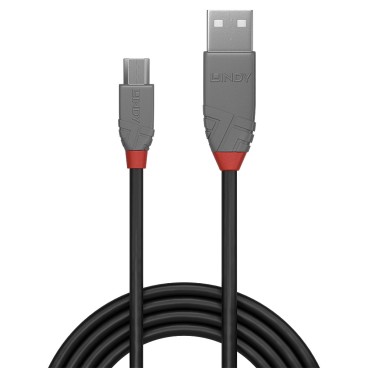 Lindy 36730 câble USB 0,2 m USB 2.0 USB A Micro-USB B Noir, Gris