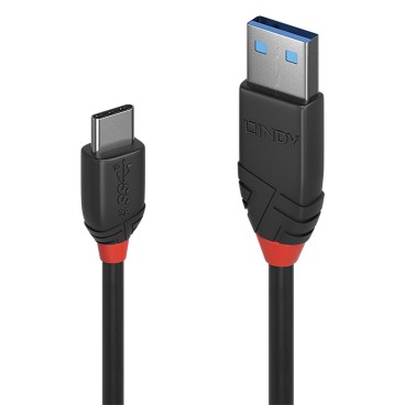 Lindy 36915 câble USB 0,5 m USB 3.2 Gen 1 (3.1 Gen 1) USB A USB C Noir