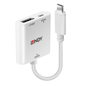 Lindy 43289 câble vidéo et adaptateur 0,15 m USB Type-C DisplayPort Blanc
