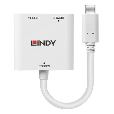 Lindy 43289 câble vidéo et adaptateur 0,15 m USB Type-C DisplayPort Blanc