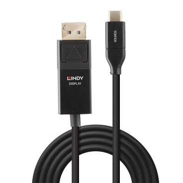 Lindy 43301 câble vidéo et adaptateur 1 m USB Type-C DisplayPort Noir