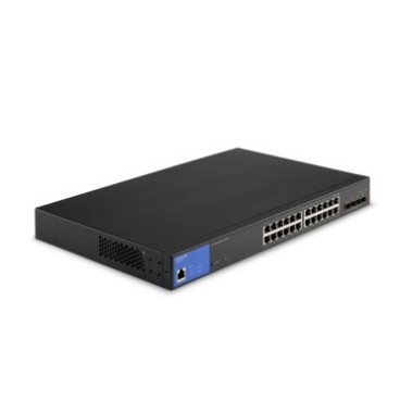Linksys LGS328MPC Géré L3 Gigabit Ethernet (10 100 1000) Connexion Ethernet, supportant l'alimentation via ce port (PoE) Noir