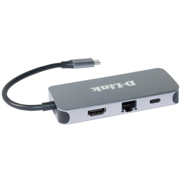 D-Link Hub USB-C 6-en-1 avec HDMI Gigabit Ethernet alimentation DUB-2335