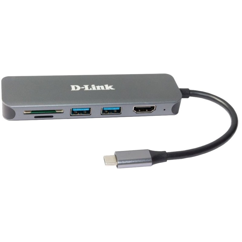 D-Link Hub USB-C 6-en-1 avec HDMI/lecteur de carte/alimentation DUB-2327  sur