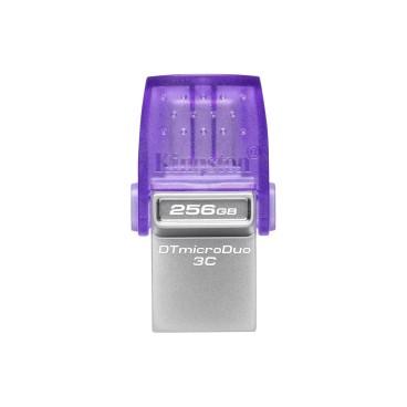 Kingston Technology DataTraveler microDuo 3C lecteur USB flash 256 Go USB Type-A   USB Type-C 3.2 Gen 1 (3.1 Gen 1) Acier