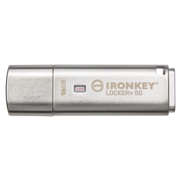 Kingston Technology IronKey Locker+ 50 lecteur USB flash 16 Go USB Type-A 3.2 Gen 1 (3.1 Gen 1) Argent