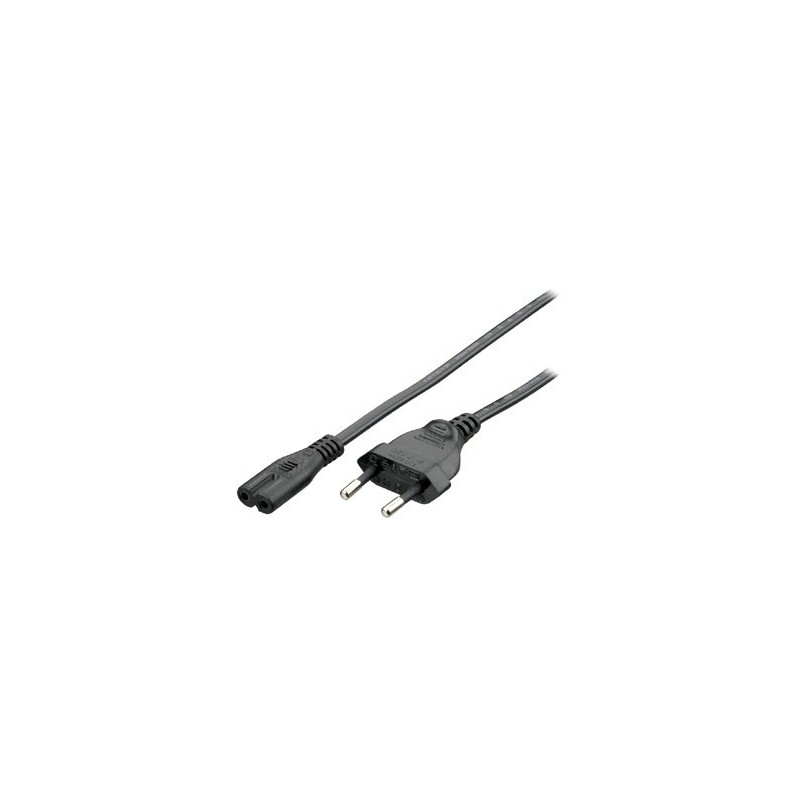 Equip 112160 câble électrique Noir 1,8 m Coupleur C7 CEE7 16