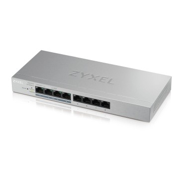 Zyxel GS1200-8HP v2 Géré Gigabit Ethernet (10 100 1000) Connexion Ethernet, supportant l'alimentation via ce port (PoE) Gris