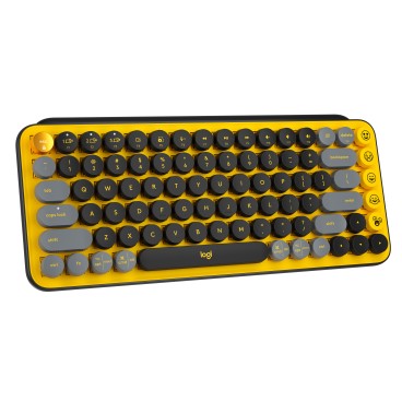 Logitech POP Keys Wireless Mechanical Keyboard With Emoji Keys clavier RF sans fil + Bluetooth AZERTY Français Noir, Gris, Jaune