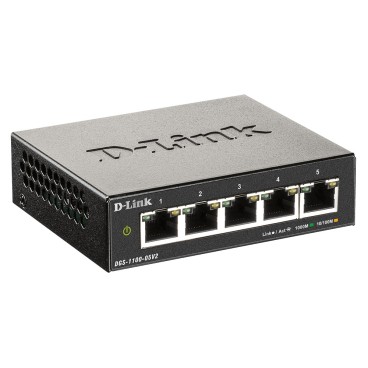 D-Link DGS-1100-05V2 E commutateur réseau Géré L2 Gigabit Ethernet (10 100 1000) Noir