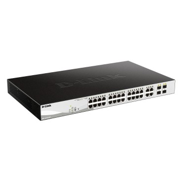 D-Link DGS-1210-24P Géré L2 Gigabit Ethernet (10 100 1000) Connexion Ethernet, supportant l'alimentation via ce port (PoE) Noir