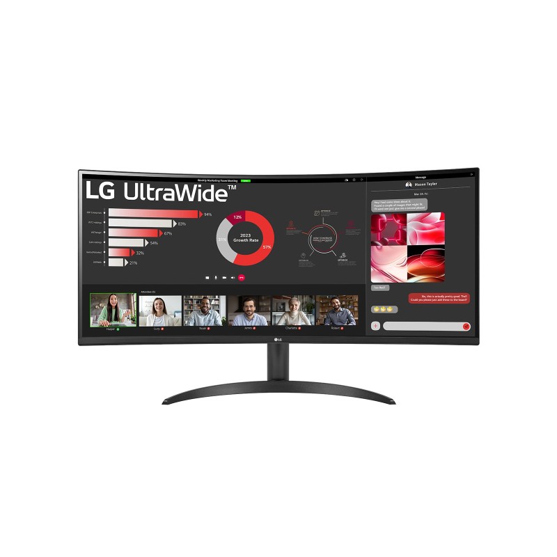 LG 34WR50QC-B écran plat de PC 86,4 cm (34") 3440 x 1440 pixels UltraWide Quad HD LCD Noir
