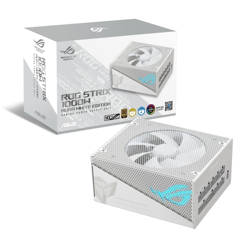 ASUS ROG -STRIX-1000G-AURA-WHITE-GAMING unité d'alimentation d'énergie 1000 W 24-pin ATX ATX Blanc