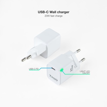 TooQ TQWC-PD20WT chargeur d'appareils mobiles Universel Blanc Secteur Charge rapide Intérieure