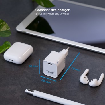 TooQ TQWC-PD20WT chargeur d'appareils mobiles Universel Blanc Secteur Charge rapide Intérieure