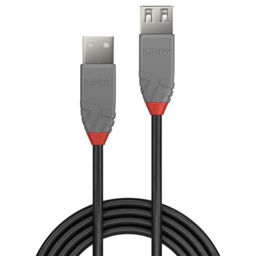 Lindy 36702 câble USB 1 m USB 2.0 USB A Noir, Gris