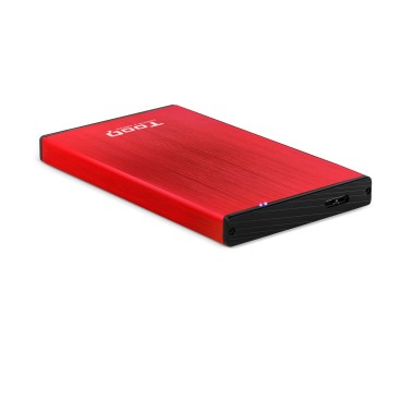 TooQ TQE-2527R Boîtier de disques de stockage Boîtier HDD Noir, Rouge 2.5"